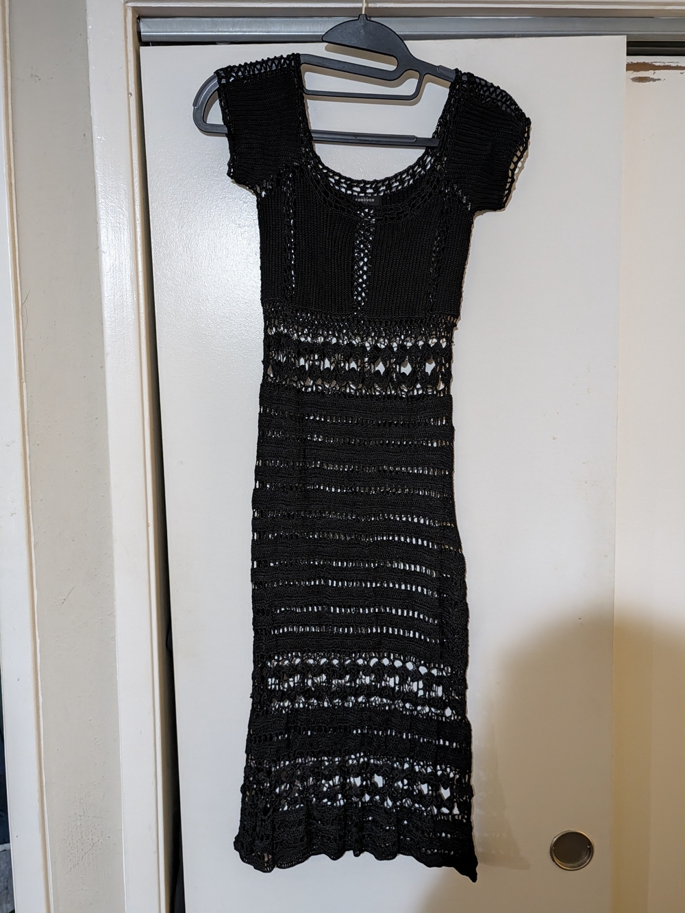 Forever 21 Black Crochet Knit Maxi Dress